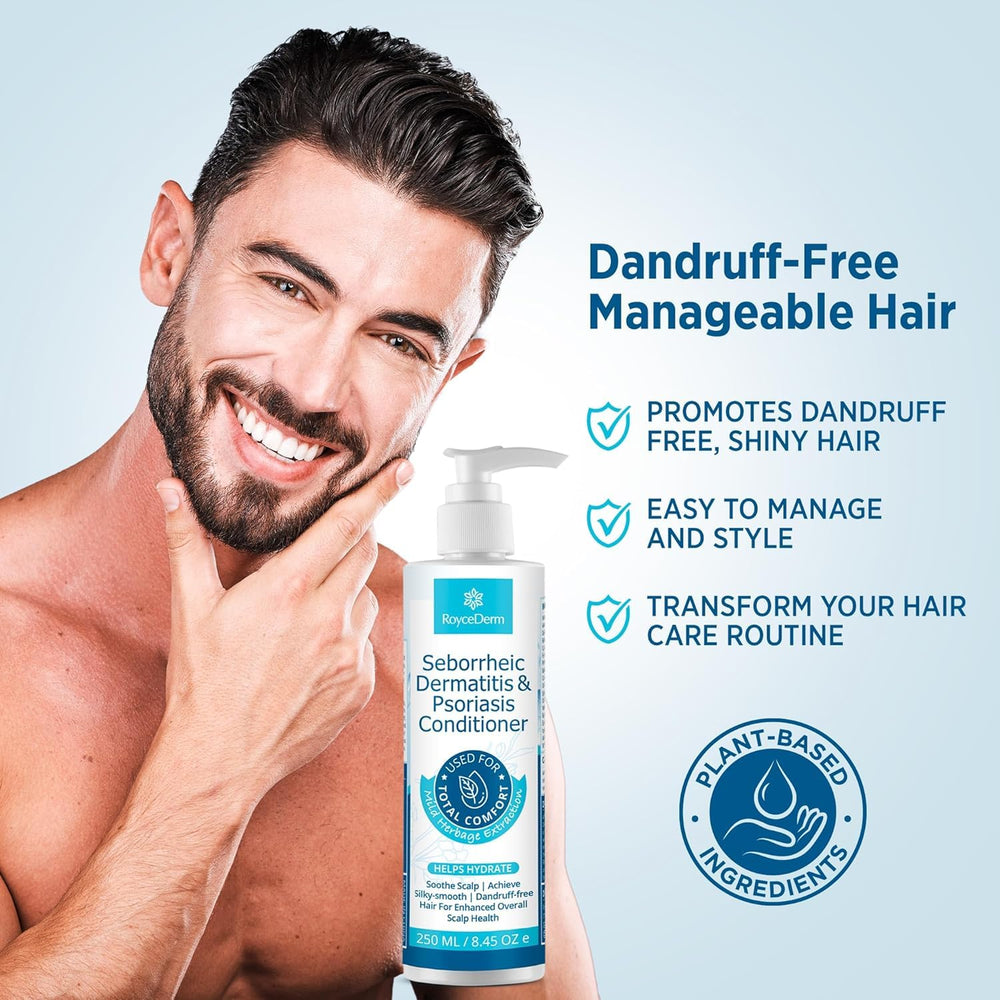 Roycederm conditioner rinse-scene illustrates easy removal.