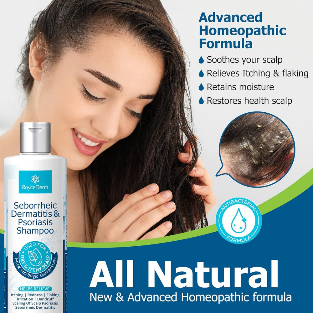 Roycederm Psoriasis Shampoo lather demonstrates rich cleansing for flaking relief