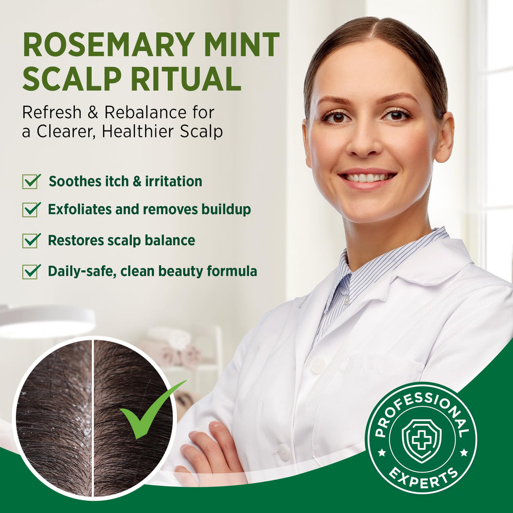 RoyceDerm creamy lather in action on scalp for non-stripping cleansing