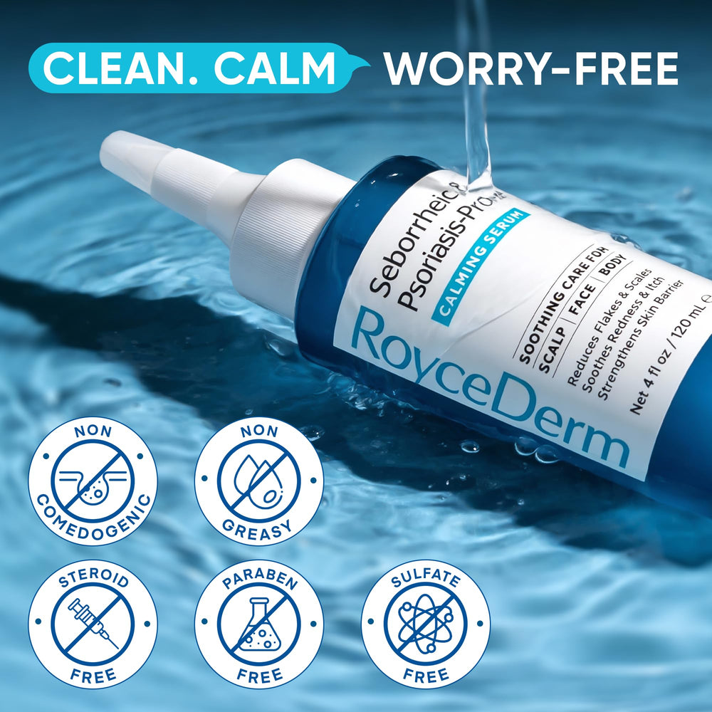 Roycederm application on scalp and face demonstrates versatile use