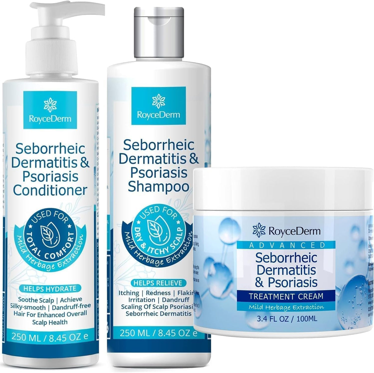 Roycederm seborrheic dermatitis cream tube soothing relief for itchy scalp.