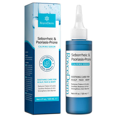Roycederm serum bottle dispense shows lightweight texture for scalp care