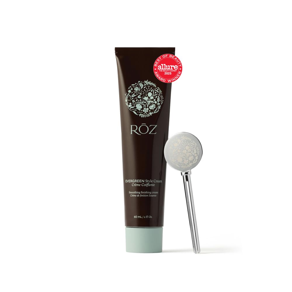 RŌZ Evergreen Styling Cream bottle with pump for easy, hydrated styling