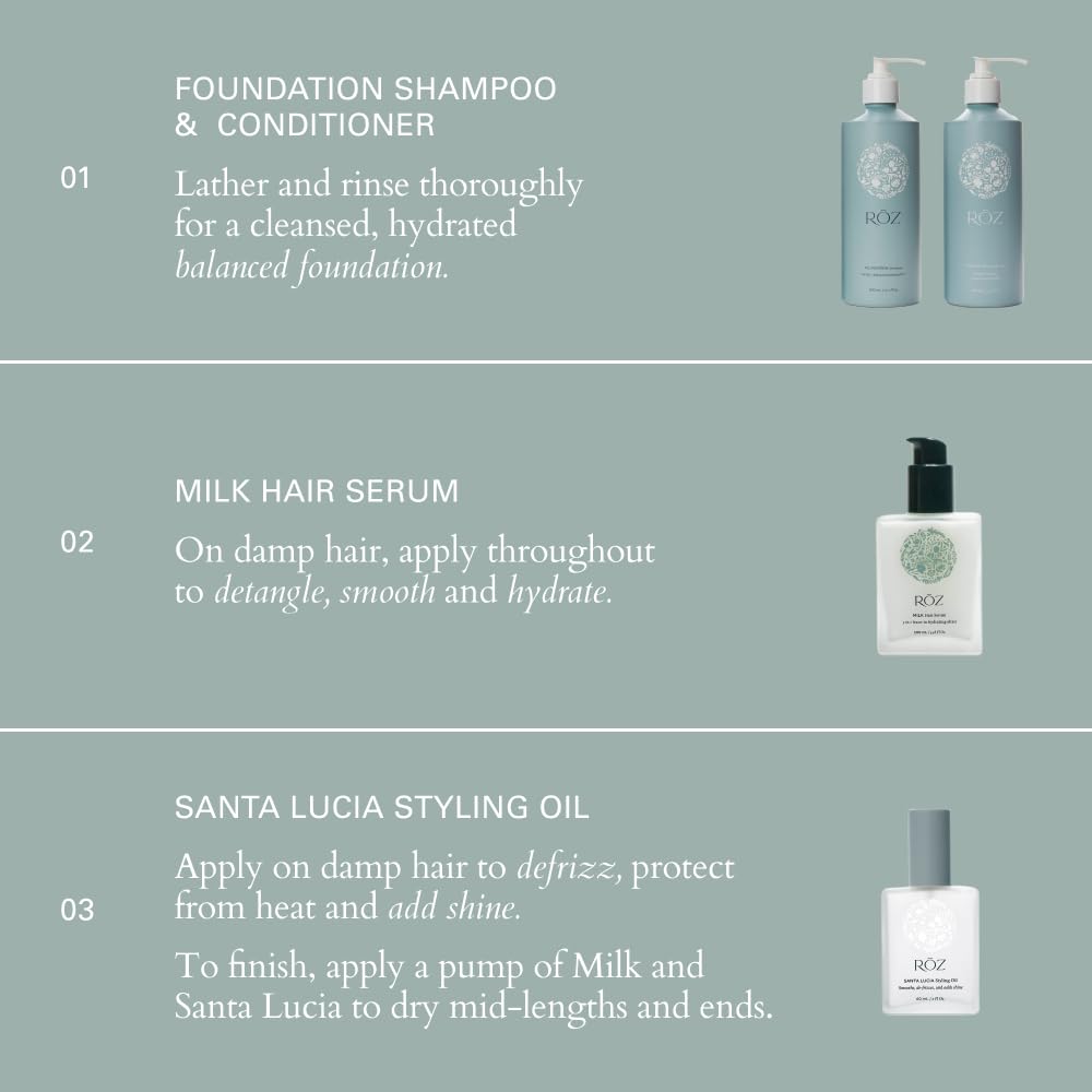 Recyclable bottle icon next to RŌZ Foundation Conditioner for eco-friendly packaging.