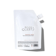 Roze + Quartz Original Hair Mask bottle close-up for deep conditioning.