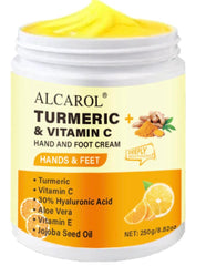 ROZINO Alcarol turmeric cream jar front view for deep moisturization