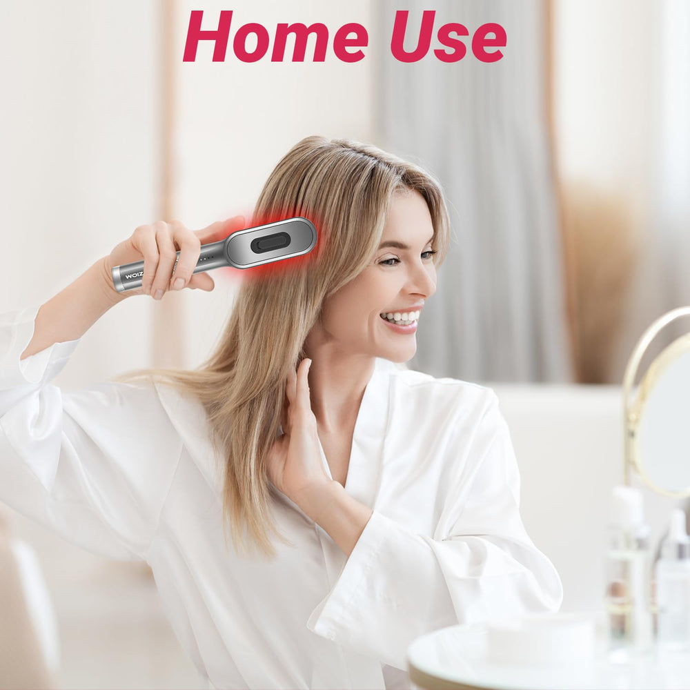 RRZIOM Laser Hair Growth Comb bristles close-up shows gentle spacing