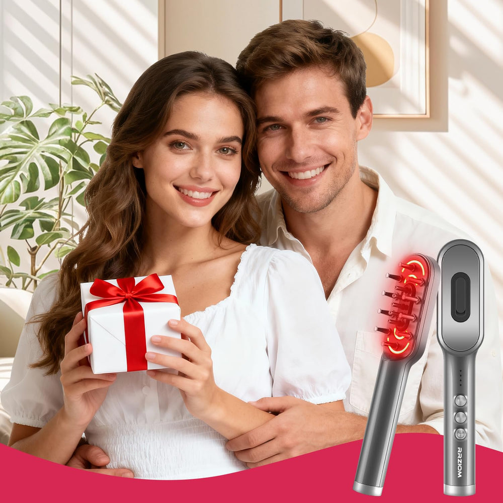 RRZIOM Laser Hair Growth Comb packaging shown with product box