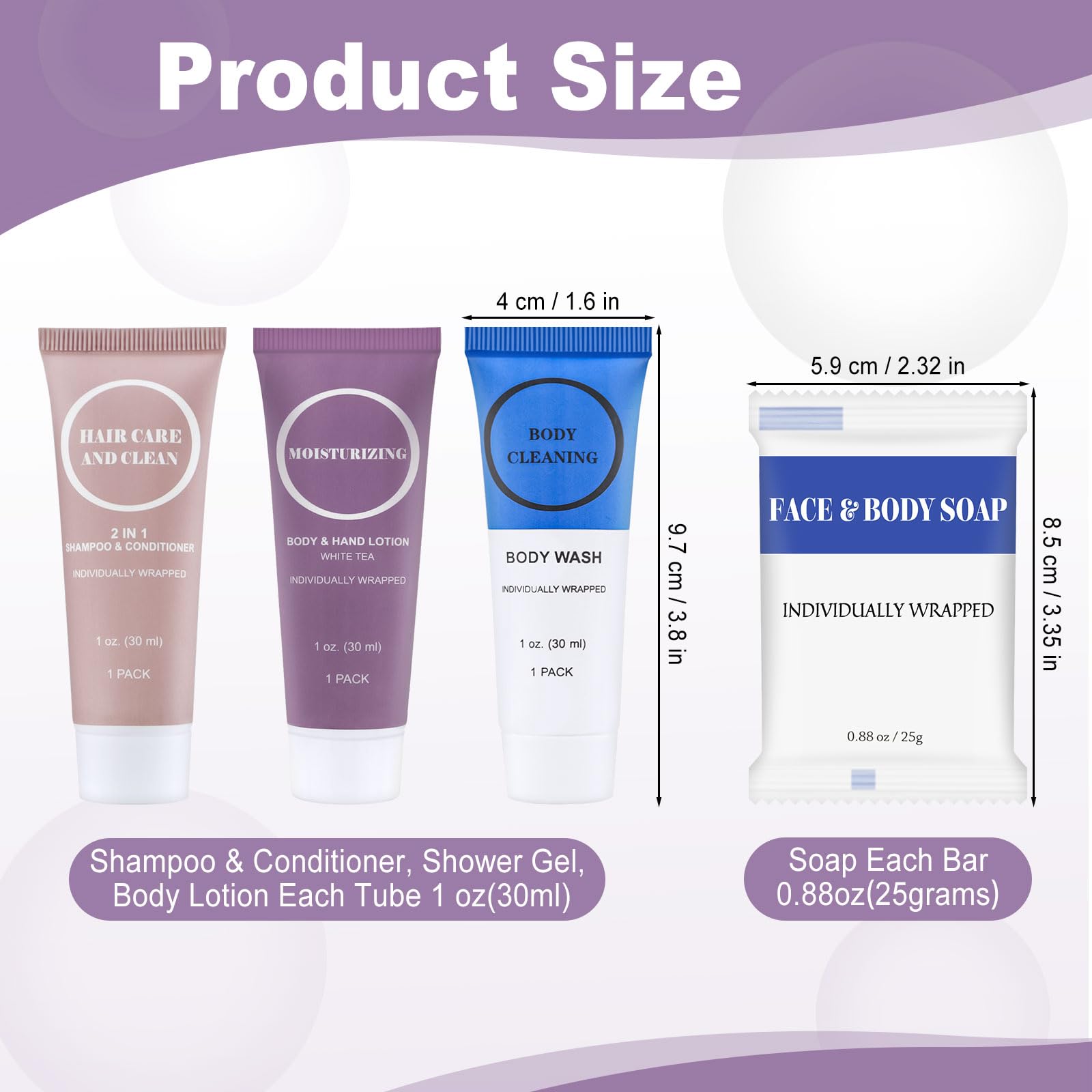RSQAZQ 2-in-1 shampoo and conditioner 1oz bottle for compact travel