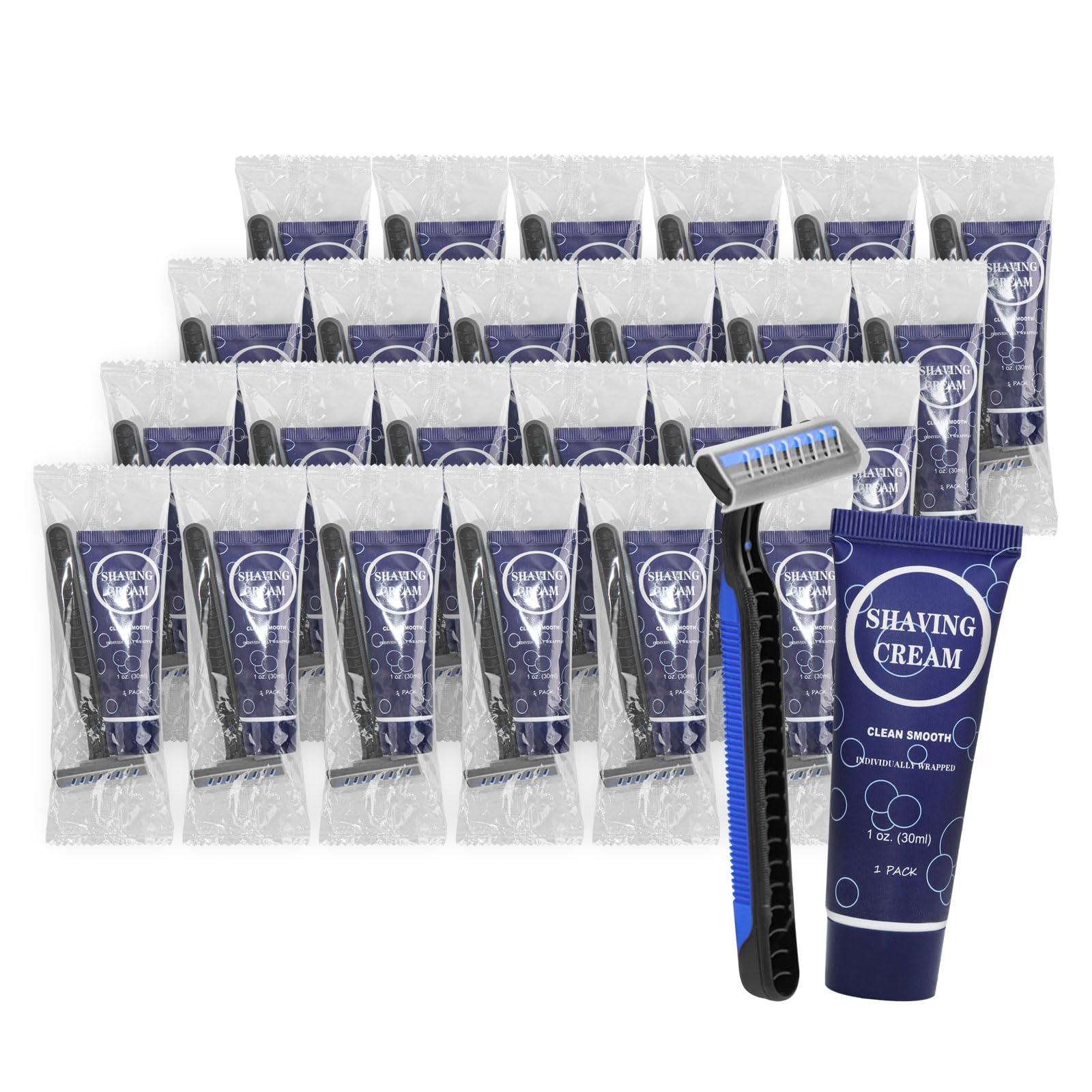 RSQAZQ shaving razor set in bulk packaging, ideal for hotels and travel.