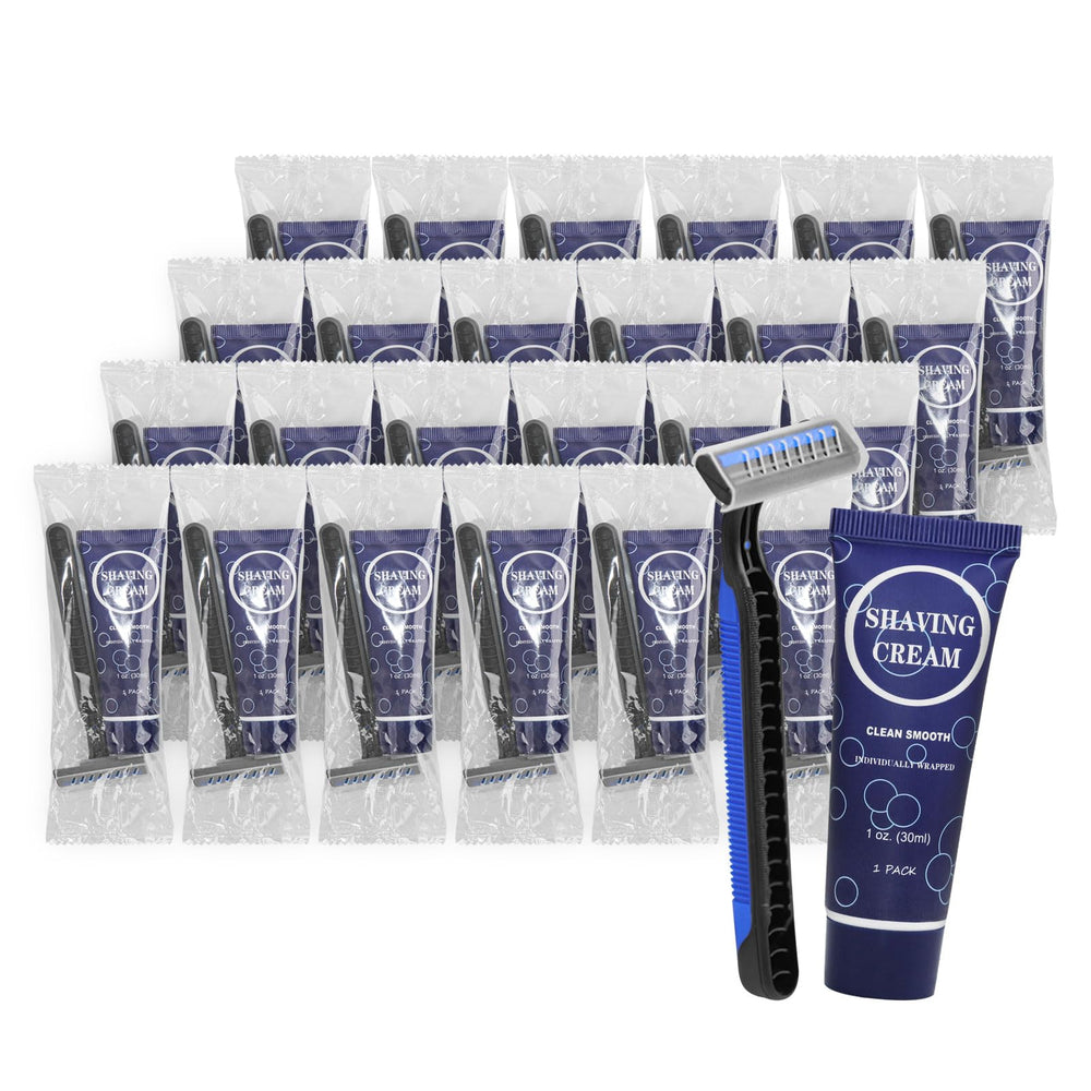 RSQAZQ shaving razor set in bulk packaging, ideal for hotels and travel.