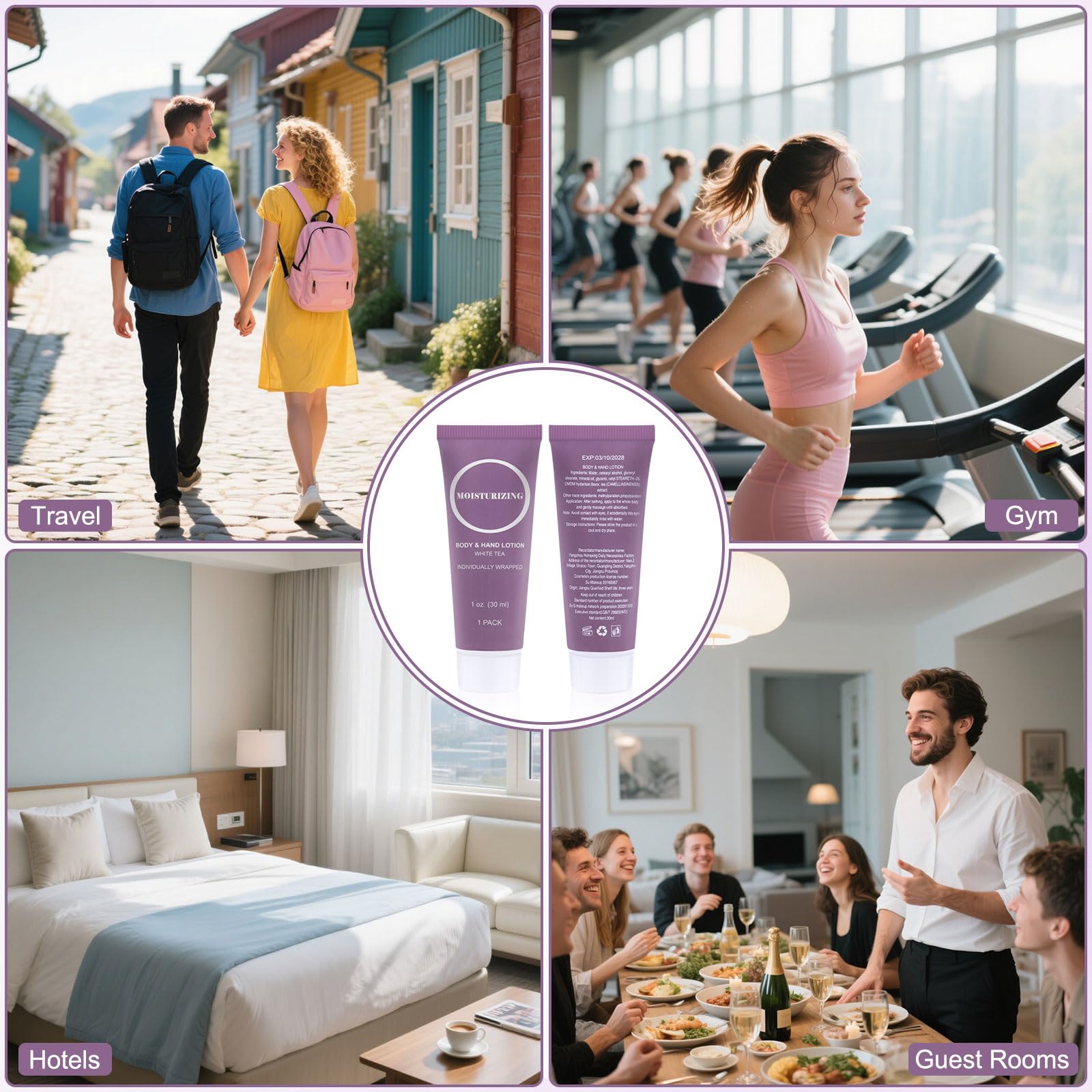 RSQAZQ travel size lotion spread on skin, quick absorption and hydration.