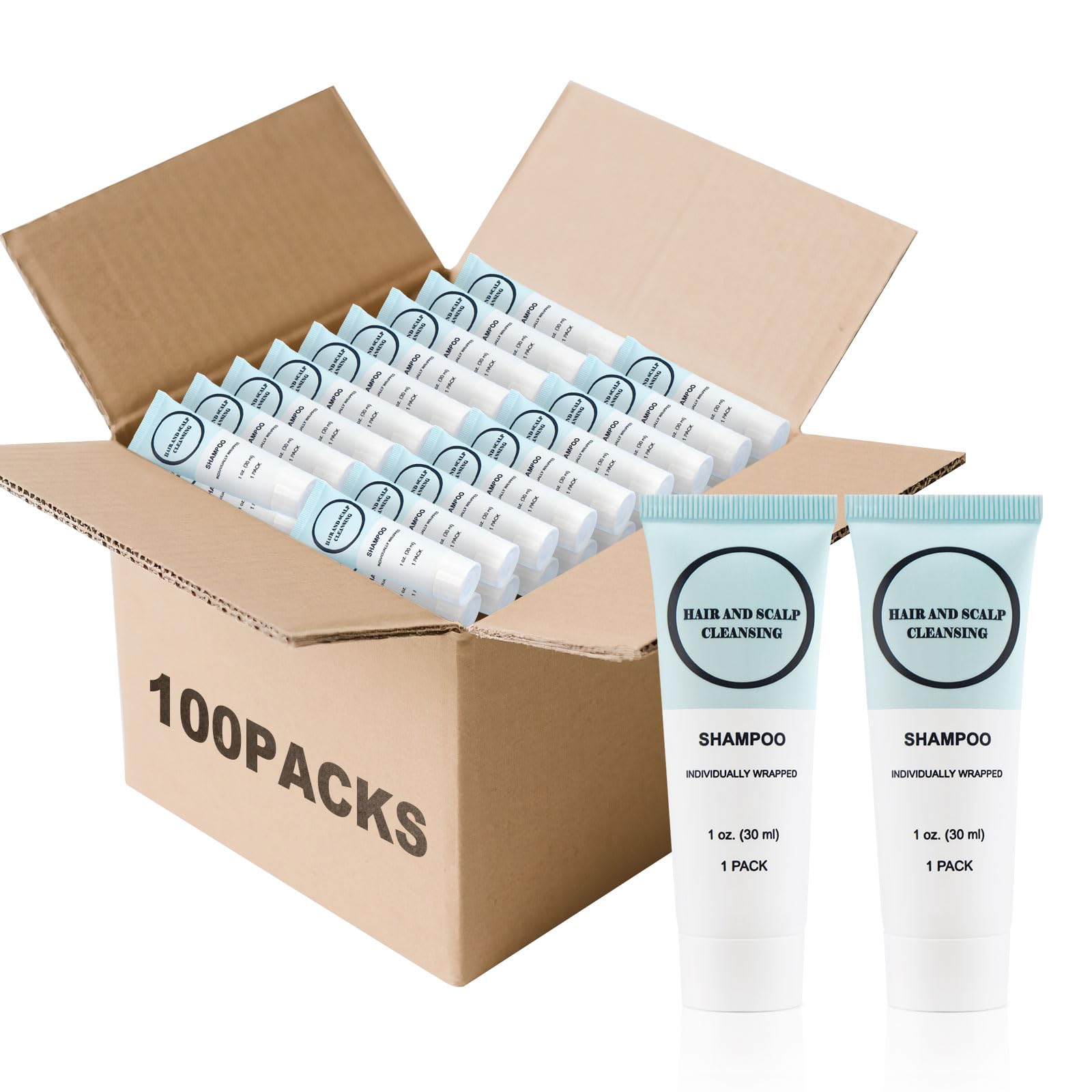 RSQAZQ travel size shampoo bottle, 1oz, ideal for hotel or travel use.