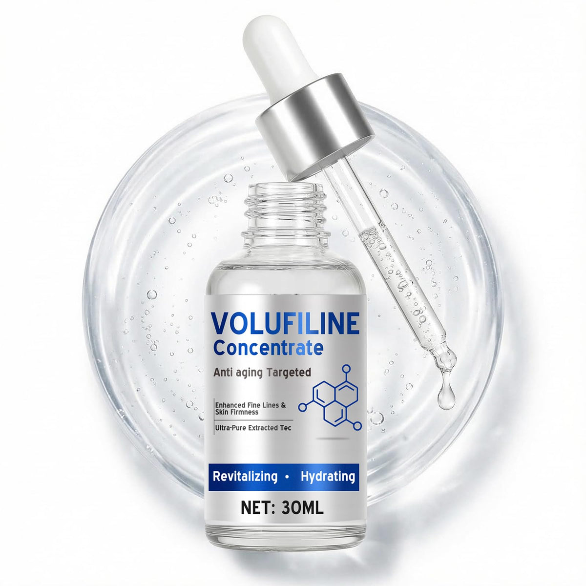 RSQQAV Volufiline Serum bottle close-up for hydration
