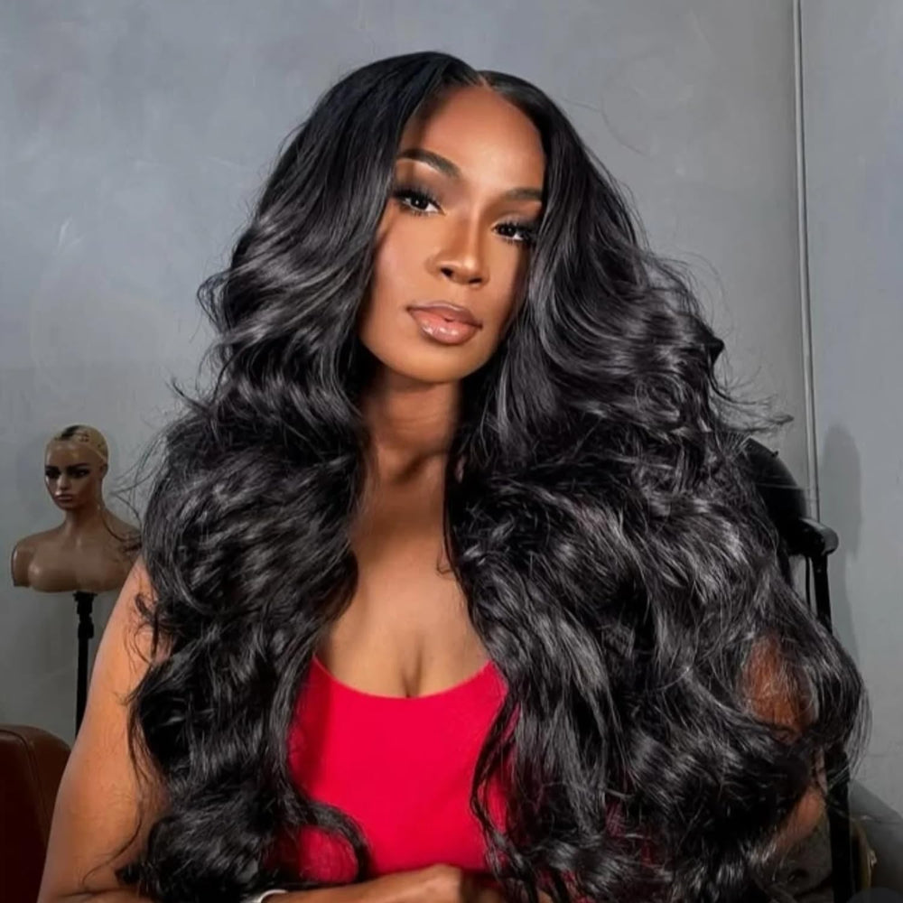 Rsshnlo Body Wave Half Wig front view for natural daily wear