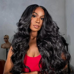 Rsshnlo Body Wave Half Wig front view for natural daily wear