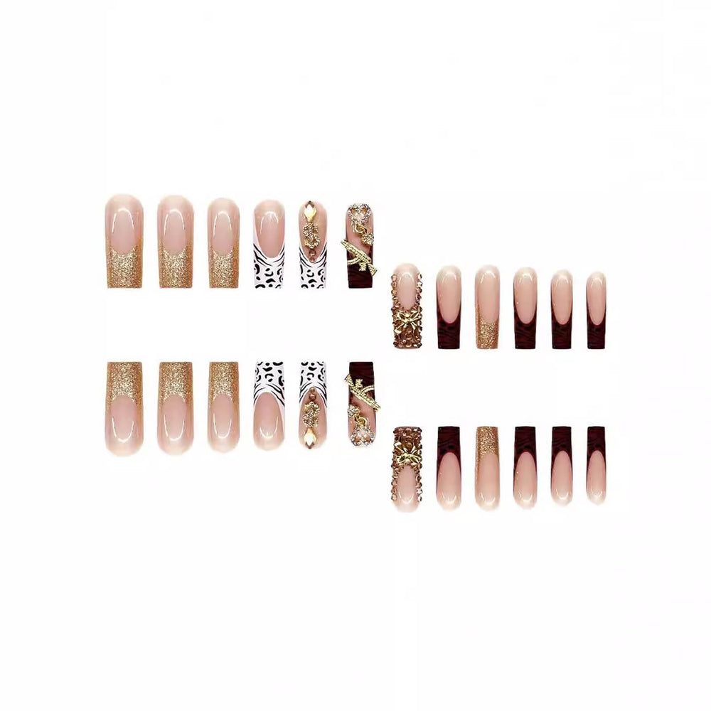 24-piece acrylic nail set ready for quick at-home fashion changes.