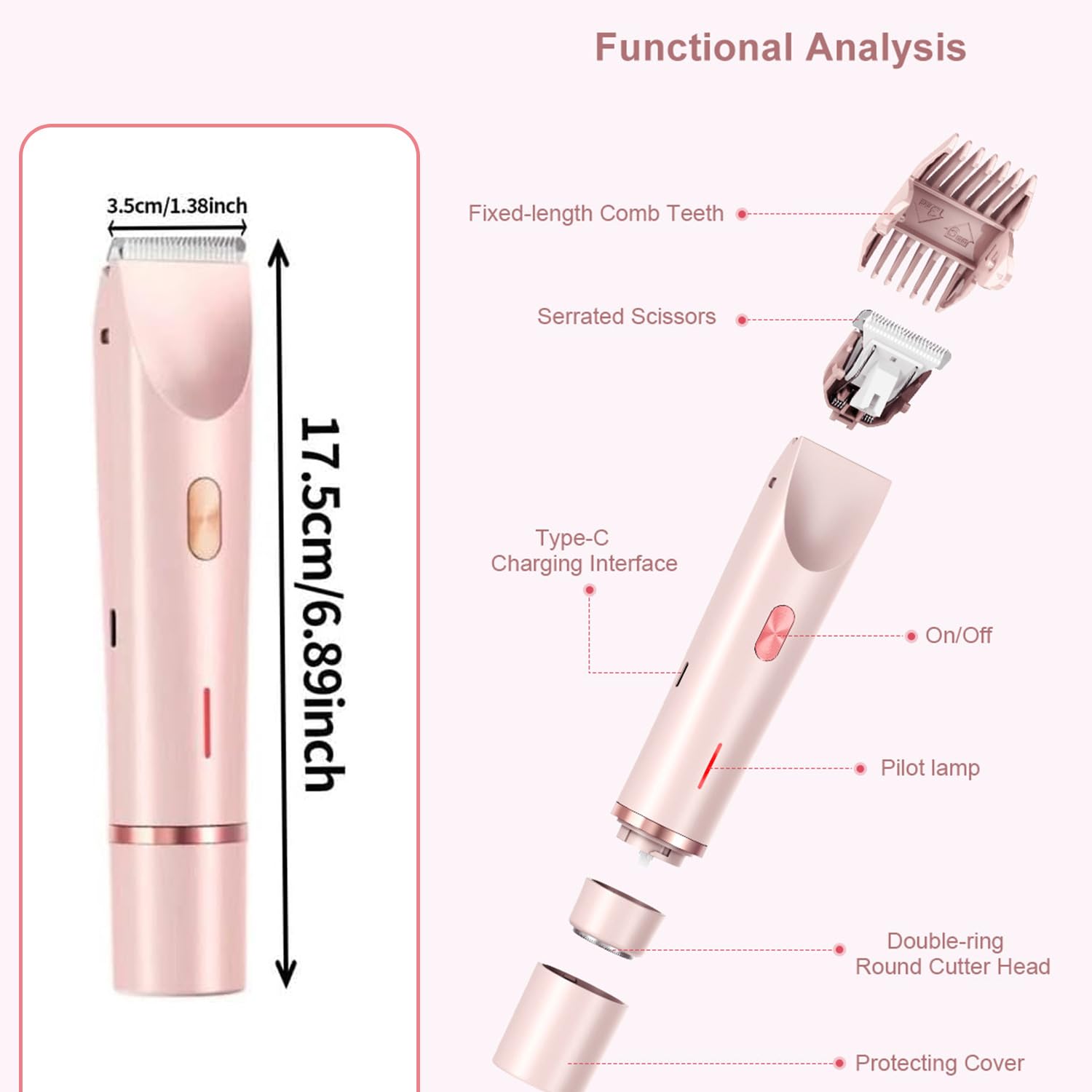 RtLvio Bikini Shaver hypoallergenic blades suitable for sensitive skin.