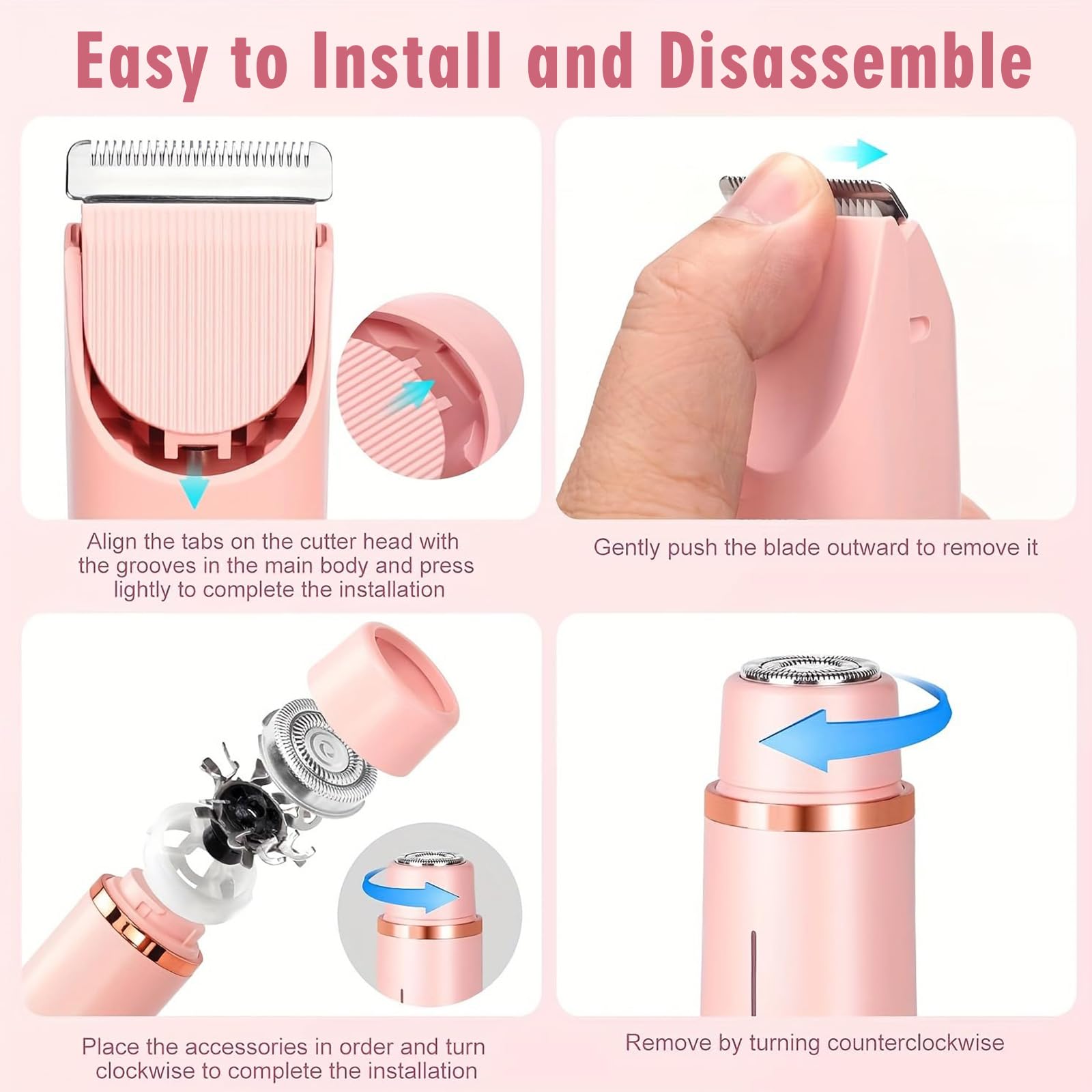 RtLvio Bikini Shaver waterproof cordless operation for wet or dry use.