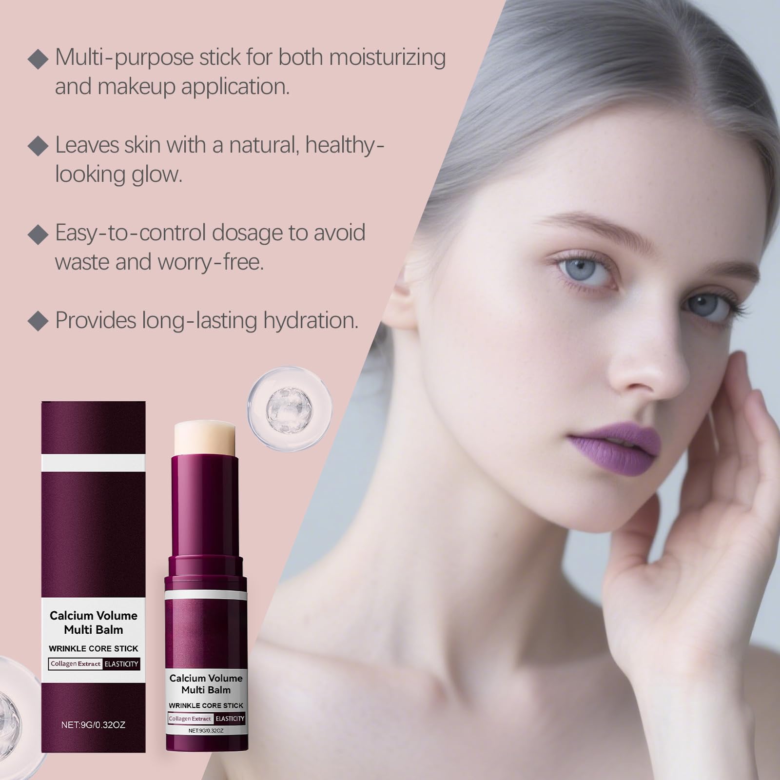 RTUKEPN Vitalig calcium volume balm stick close-up shows smooth texture