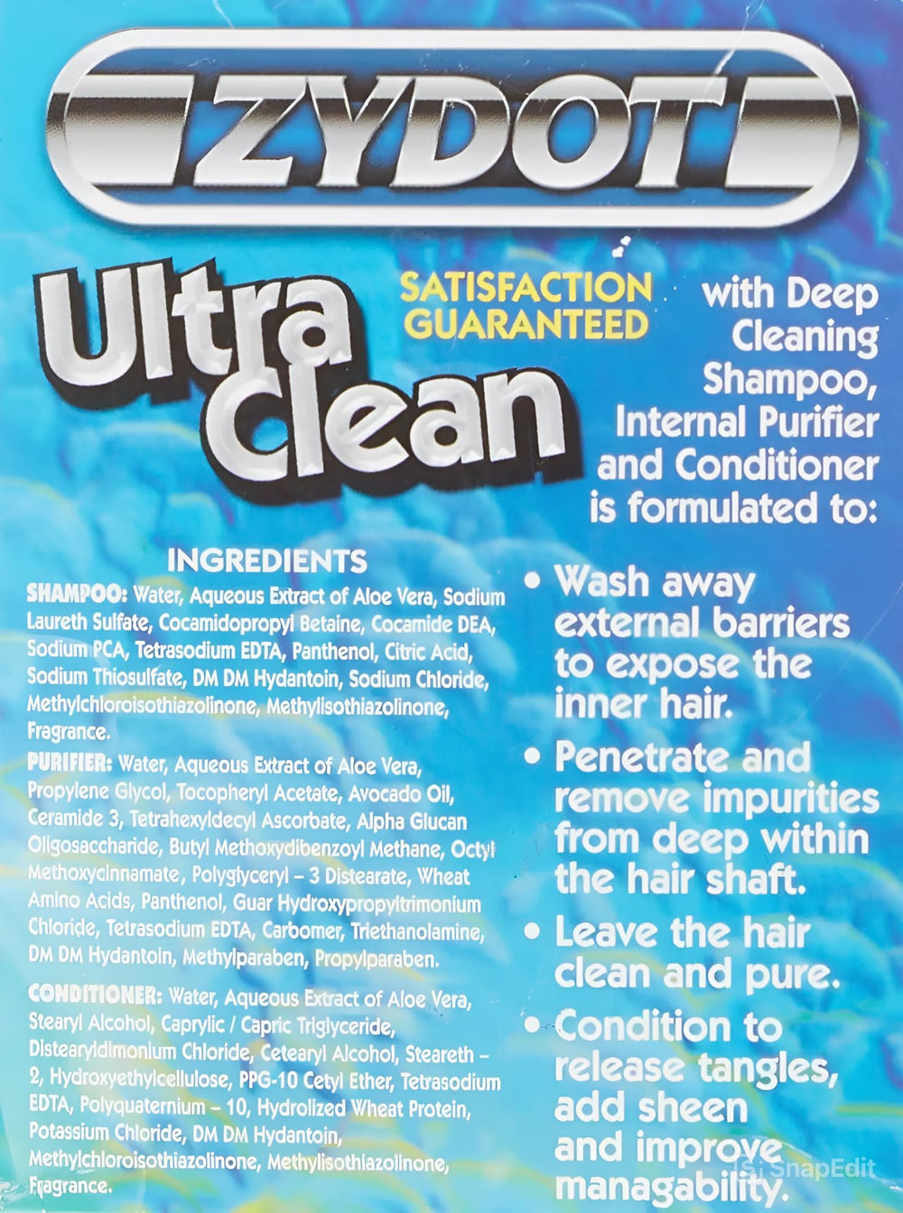 RU CLEAN Zydot Deep conditioner applied to restore texture after detox routine.