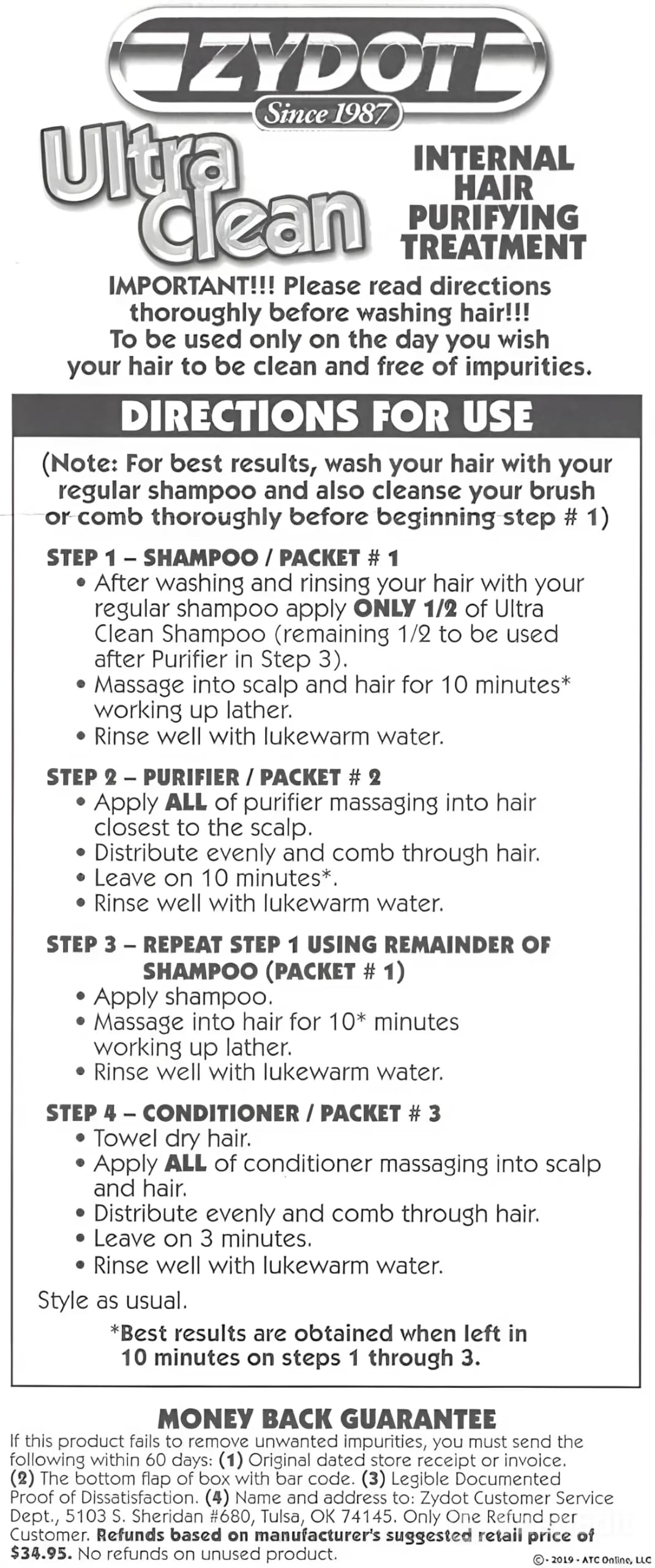 RU CLEAN Zydot hair feels soft and manageable after detox treatment.