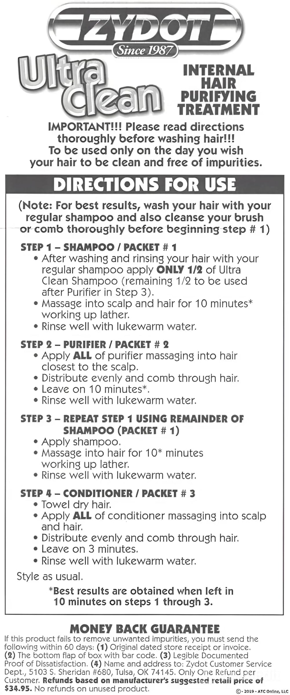 RU CLEAN Zydot hair feels soft and manageable after detox treatment.