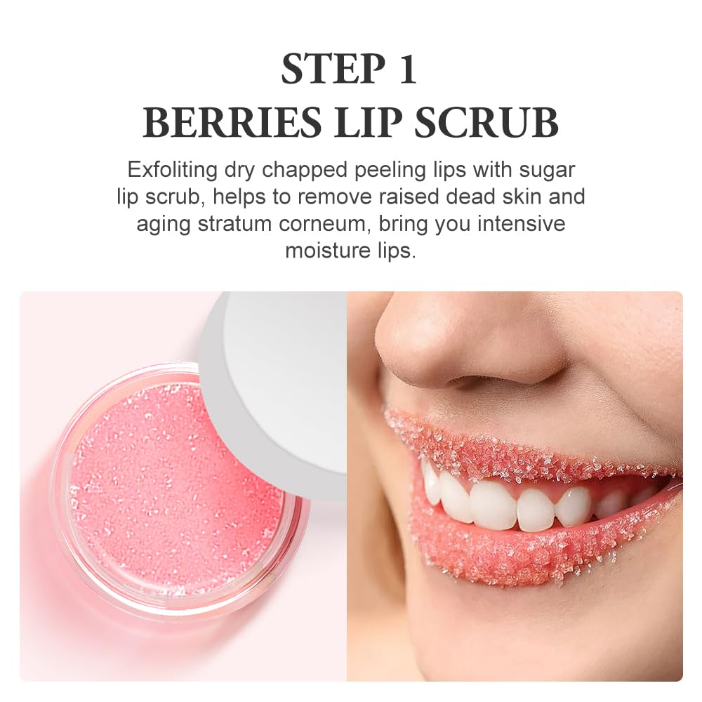 Ruahouine sugar lip scrub texture promises refreshed, moisturized pout.