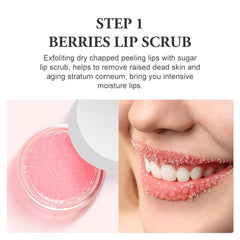 Ruahouine sugar lip scrub texture promises refreshed, moisturized pout.