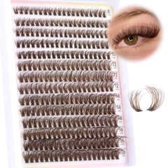 Ruairie brown lash clusters 280pcs pack – versatile for at-home volume looks.