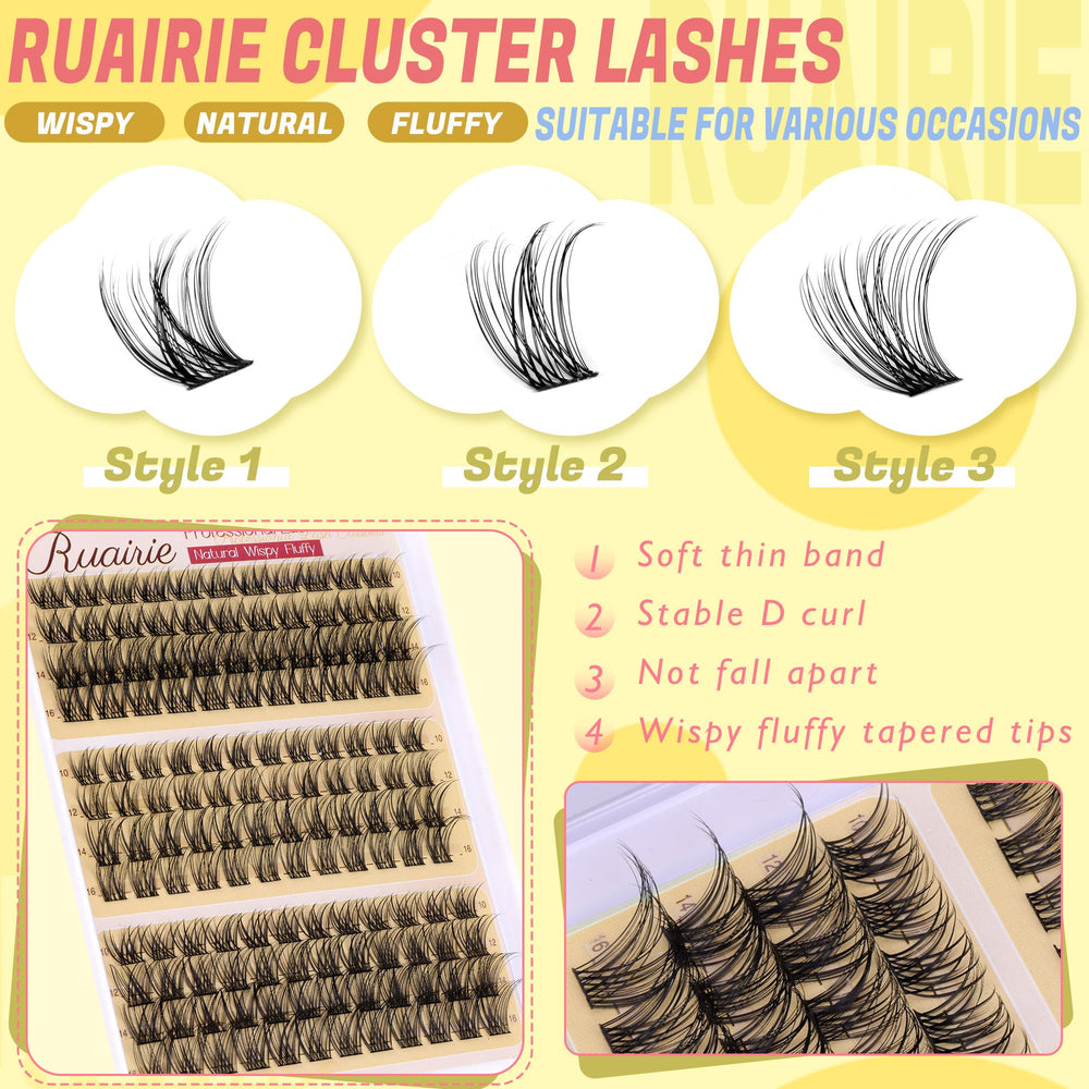 Ruairie lash clusters natural 10-16mm for subtle daytime enhancement