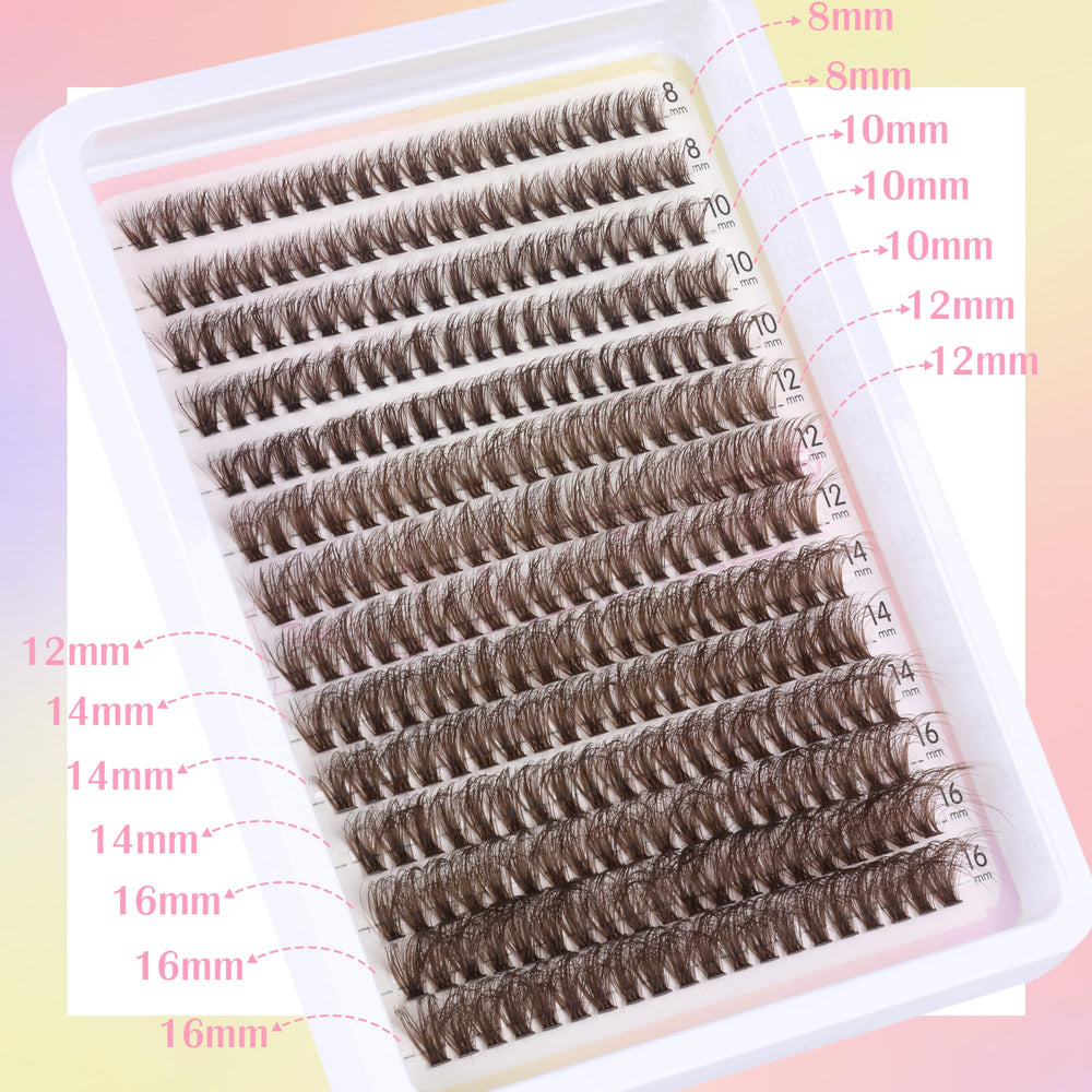Ruairie long-lasting brown lash clusters – durable, reusable for multiple wears.