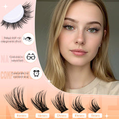 Ruairie Manga Lash Clusters C-curly lift with firm root support.