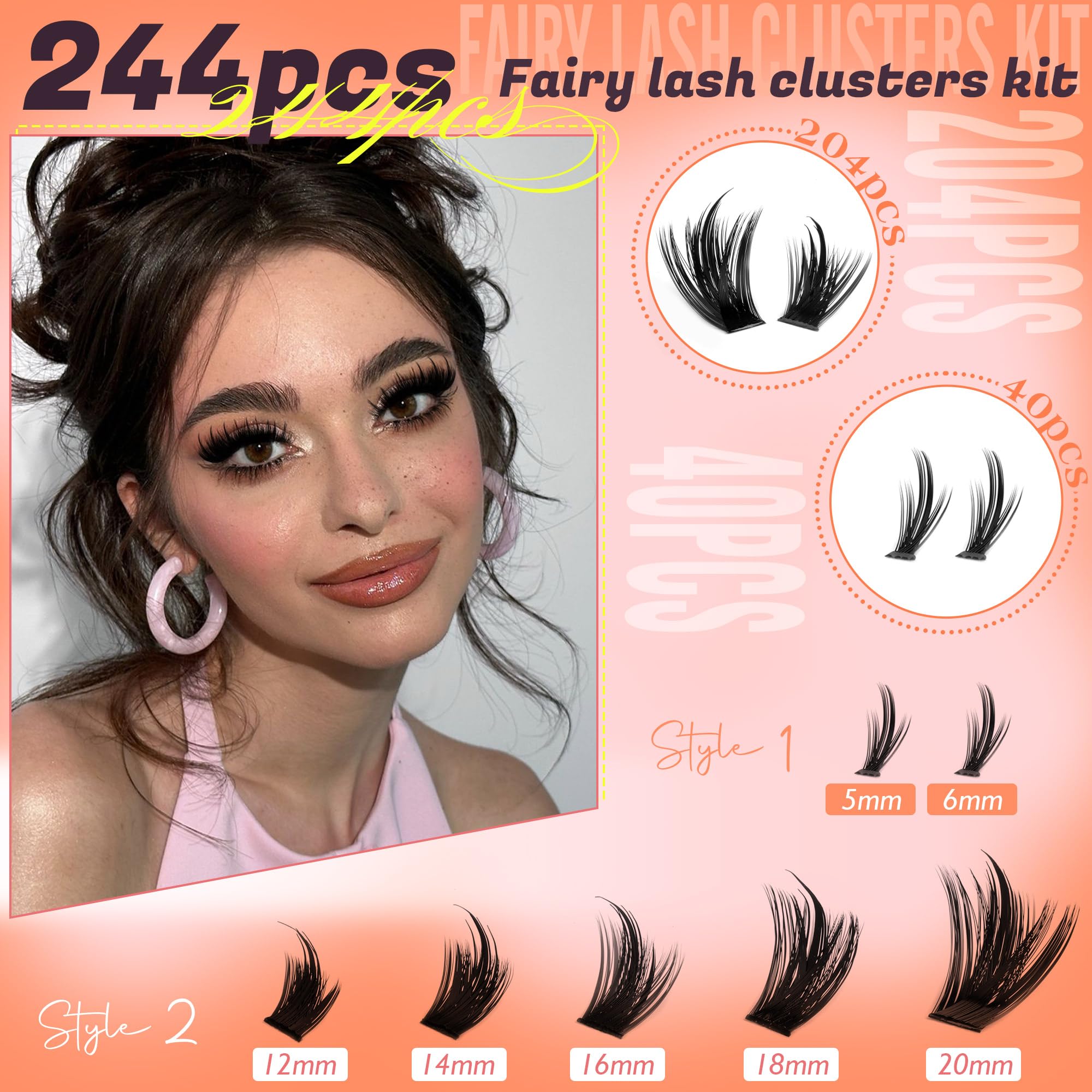 Ruairie manga lash clusters upper and lower for dramatic eye depth.