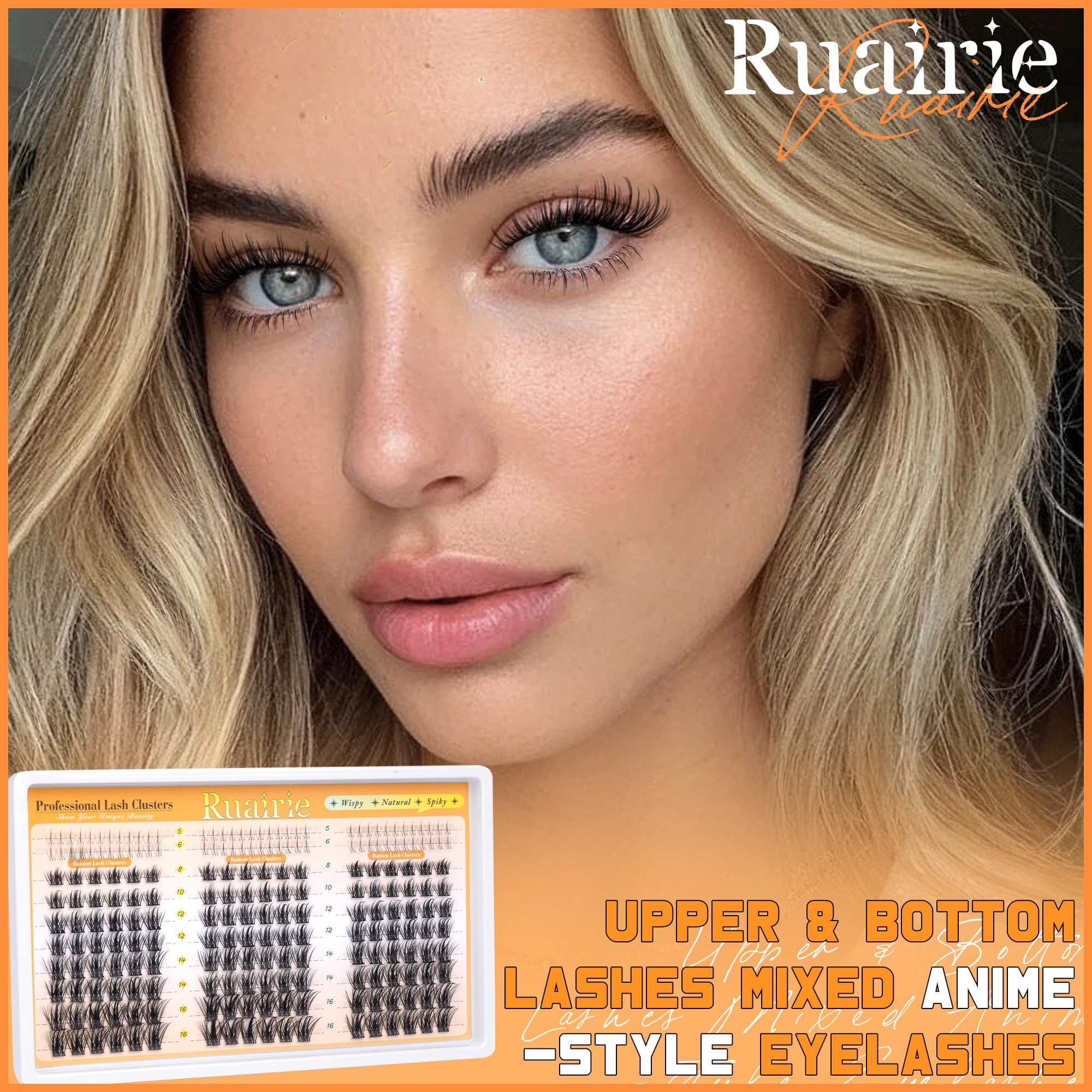 Ruairie Manga Lash Clusters weightless feel from soft fibers.