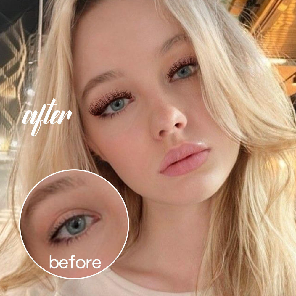 Ruairie reusable wispy brown lash clusters – natural look with repeated use.
