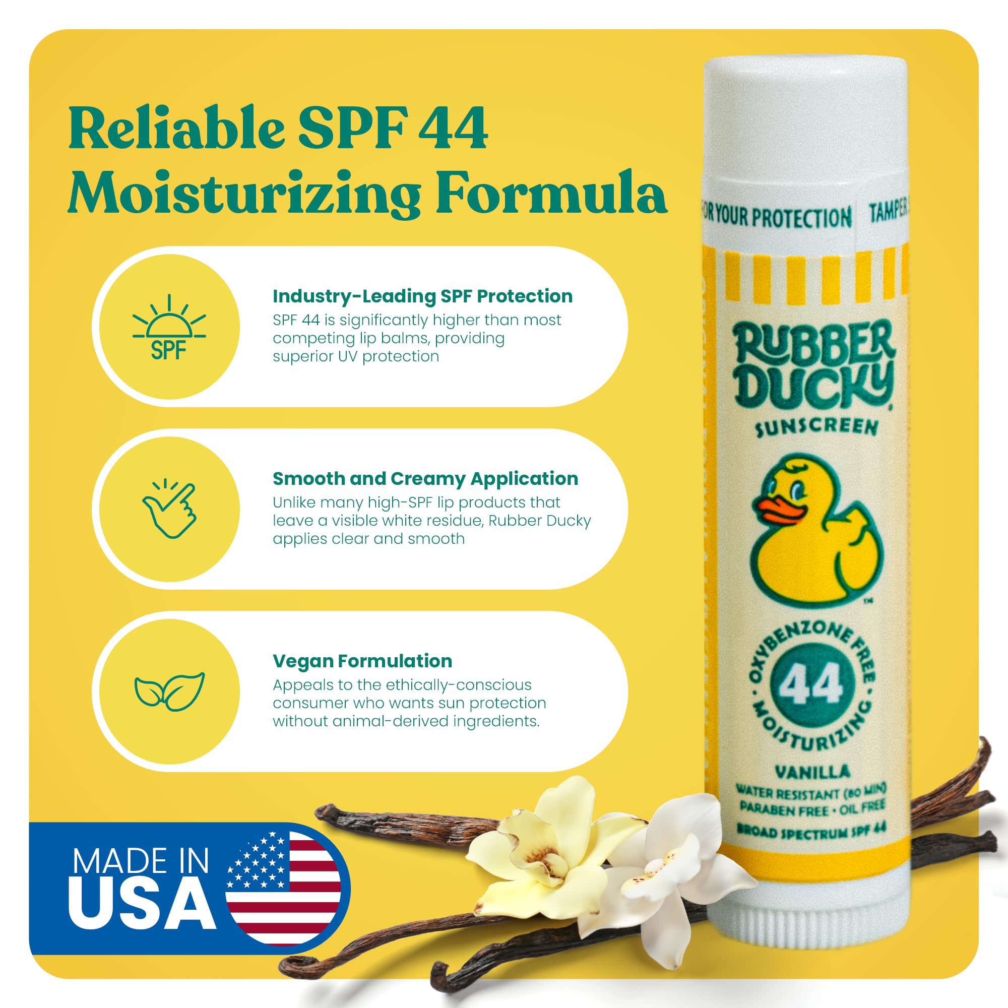  Rubber Ducky vanilla flavor lip balm for smooth hydration