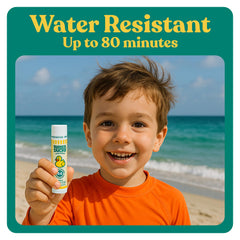 Zero white cast with Rubber Ducky SPF 44 lip balm for a natural look.