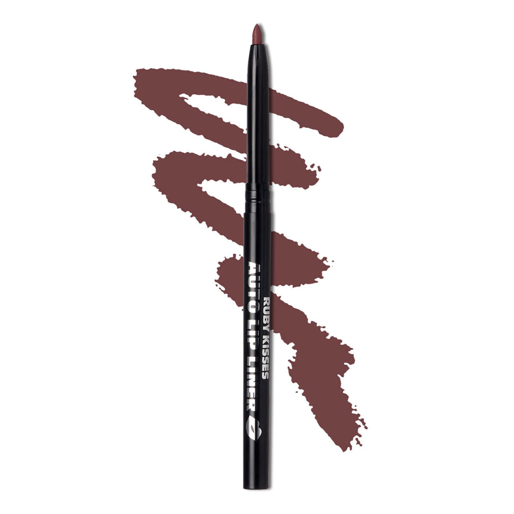 Ruby Kisses Auto Lip Liner Cocoa precision tip for crisp edges.