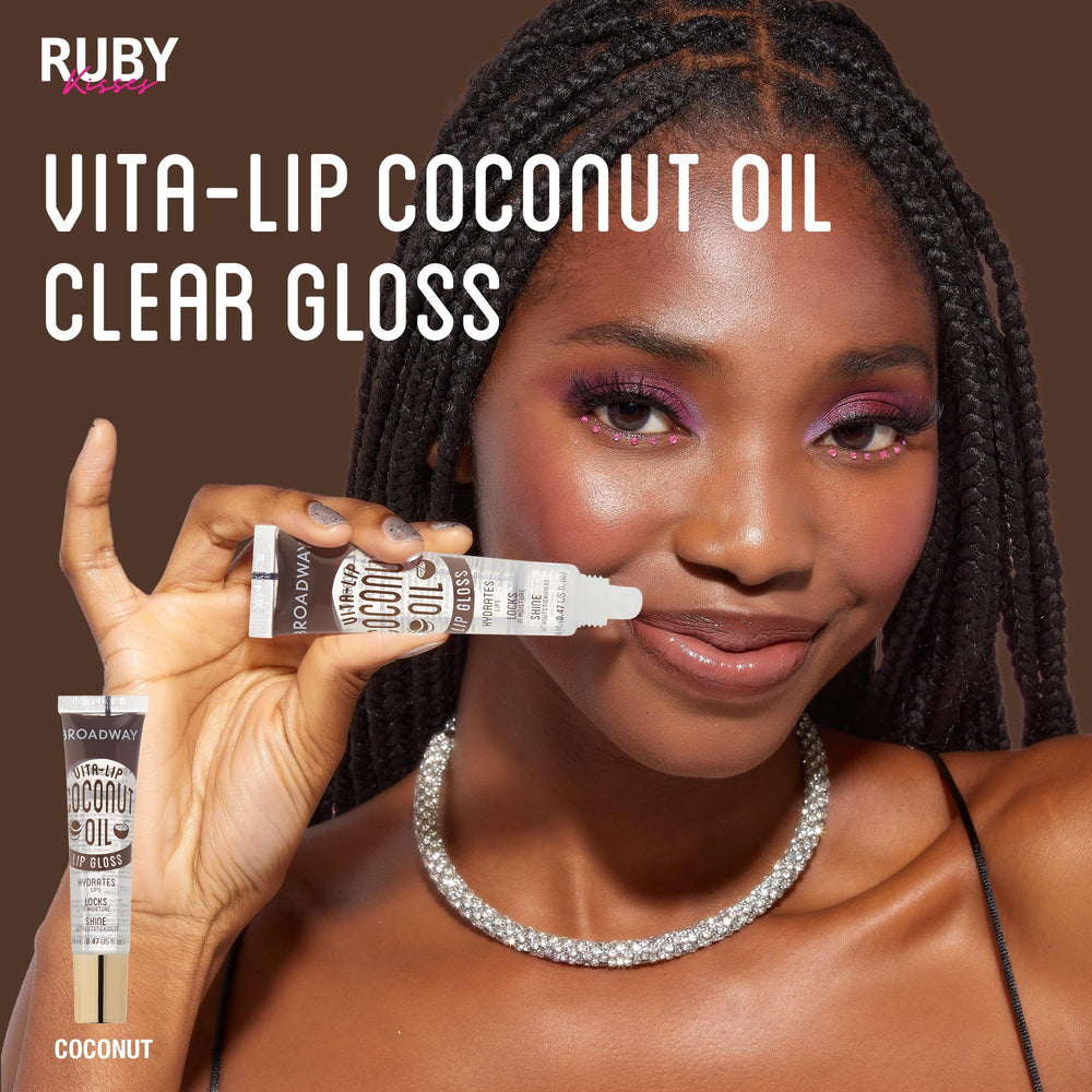 Ruby Kisses Broadway Vita-Lip clear gloss with non-sticky feel.