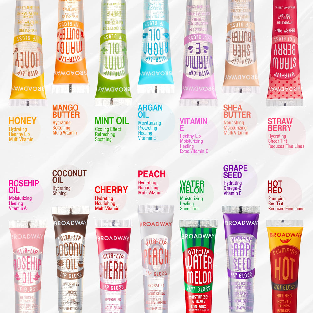 Ruby Kisses Broadway Vita-Lip Gloss gel texture glides smoothly, non-sticky