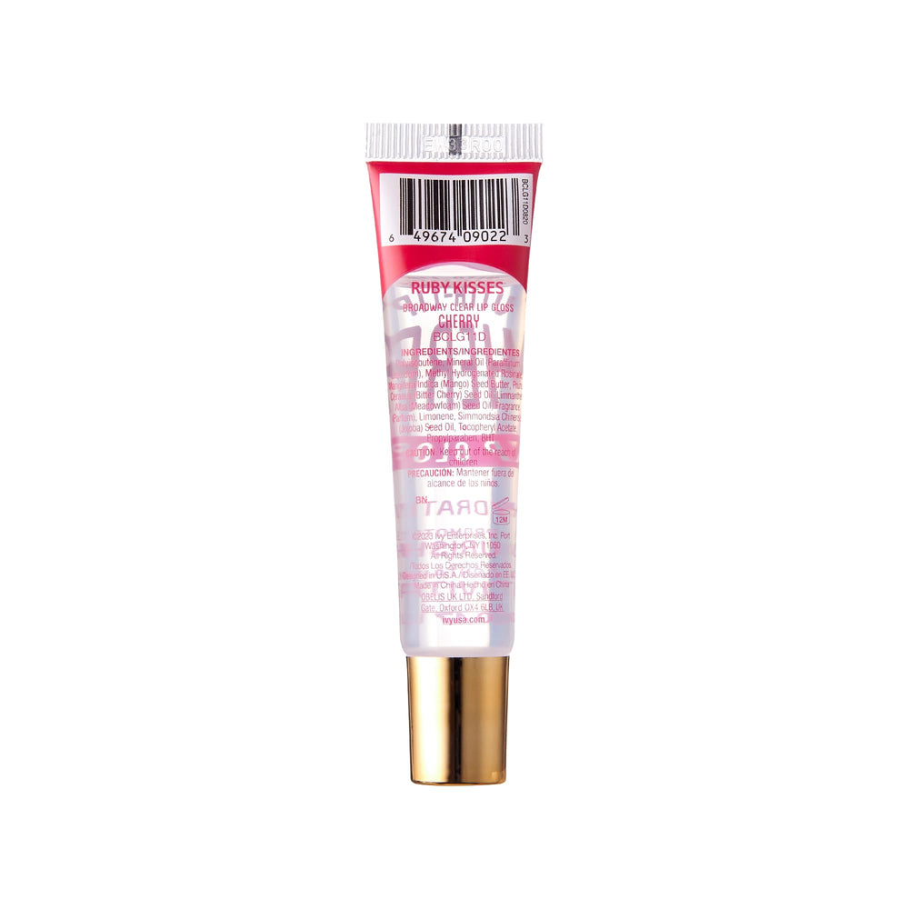 Ruby Kisses Broadway Vita-Lip Cherry gloss in gift pack highlights easy everyday glamour.