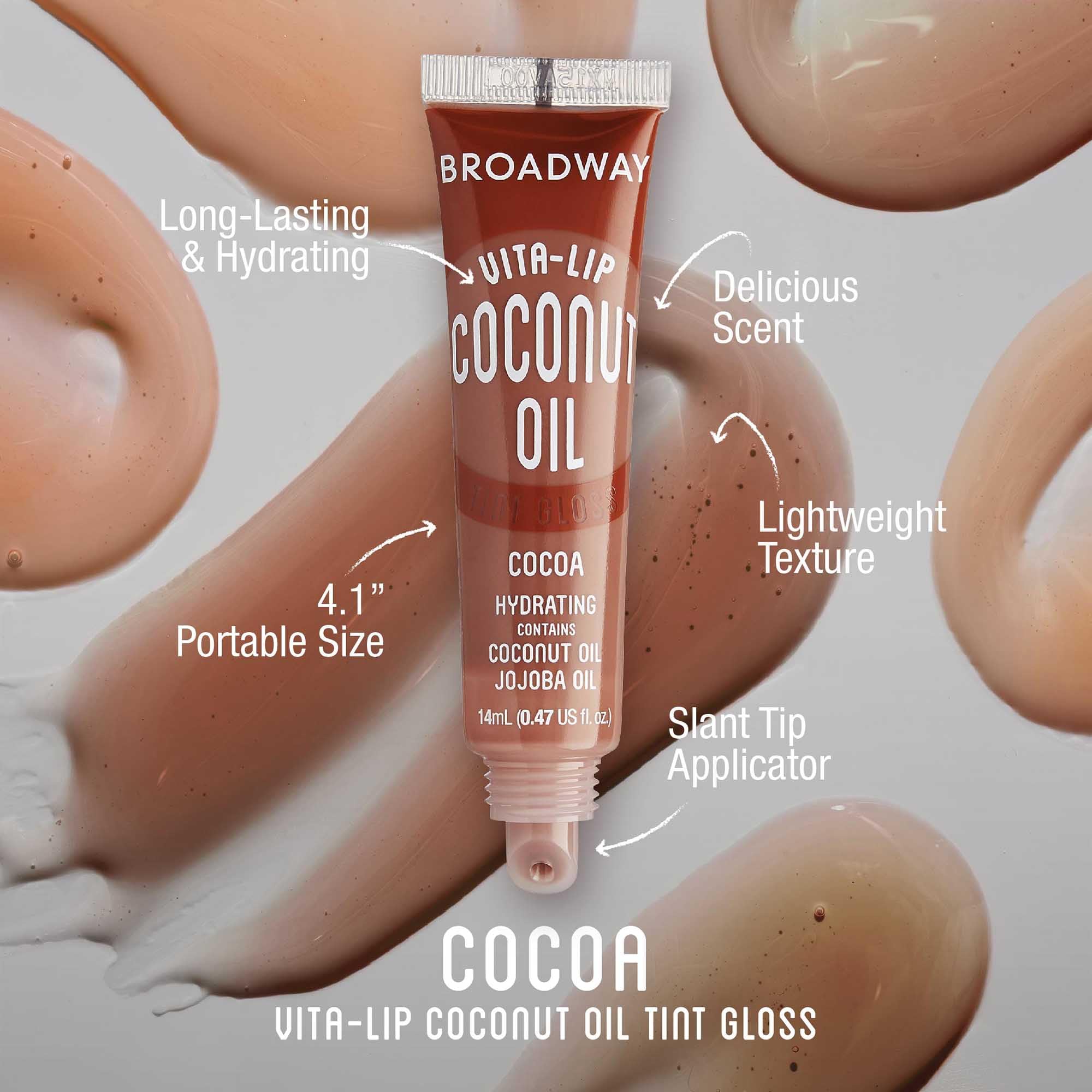 Ruby Kisses Broadway Vita-Lip Grapeseed tinted gloss on display with glossy finish