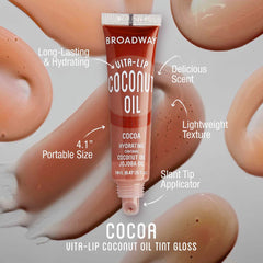 Ruby Kisses Broadway Vita-Lip Grapeseed tinted gloss on display with glossy finish