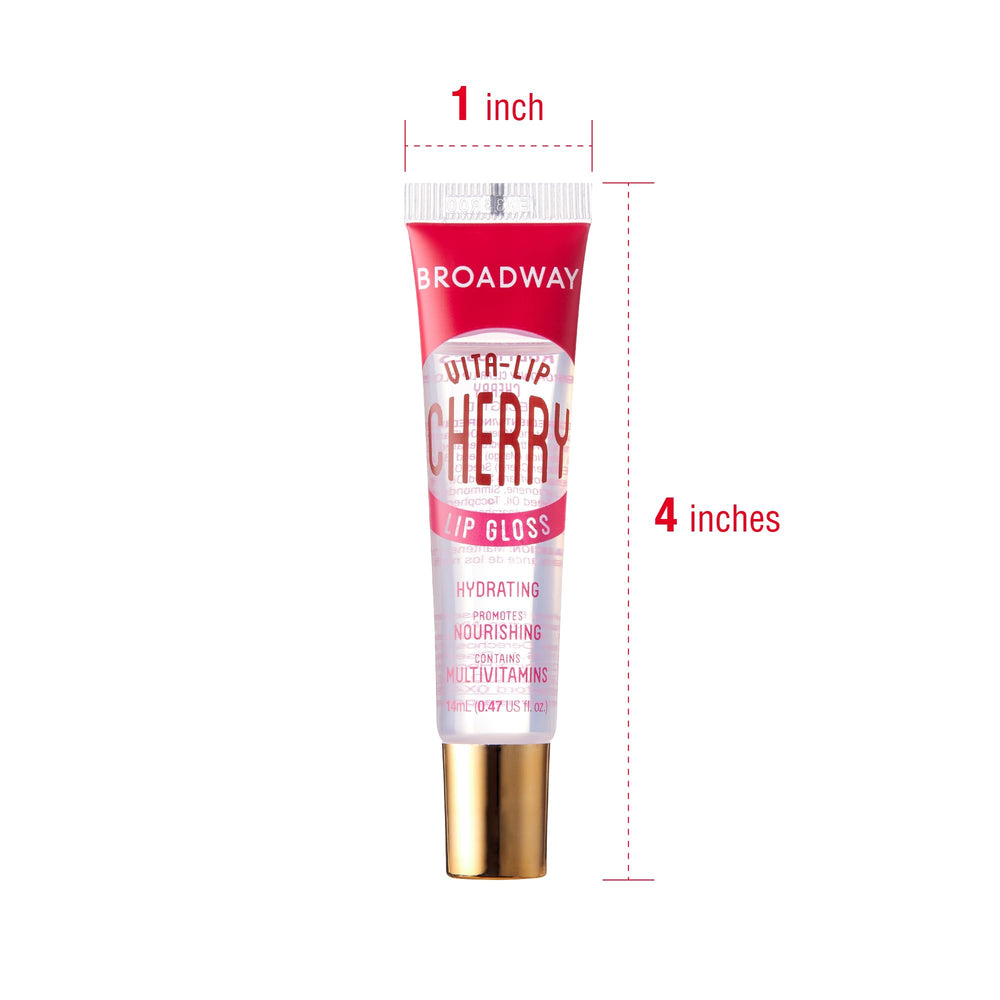 Ruby Kisses Broadway Vita-Lip high-shine gloss adds luminous lips without heaviness.
