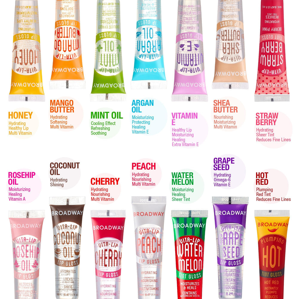 Ruby Kisses Broadway Vita-Lip 6-pack packaging designed for travel.