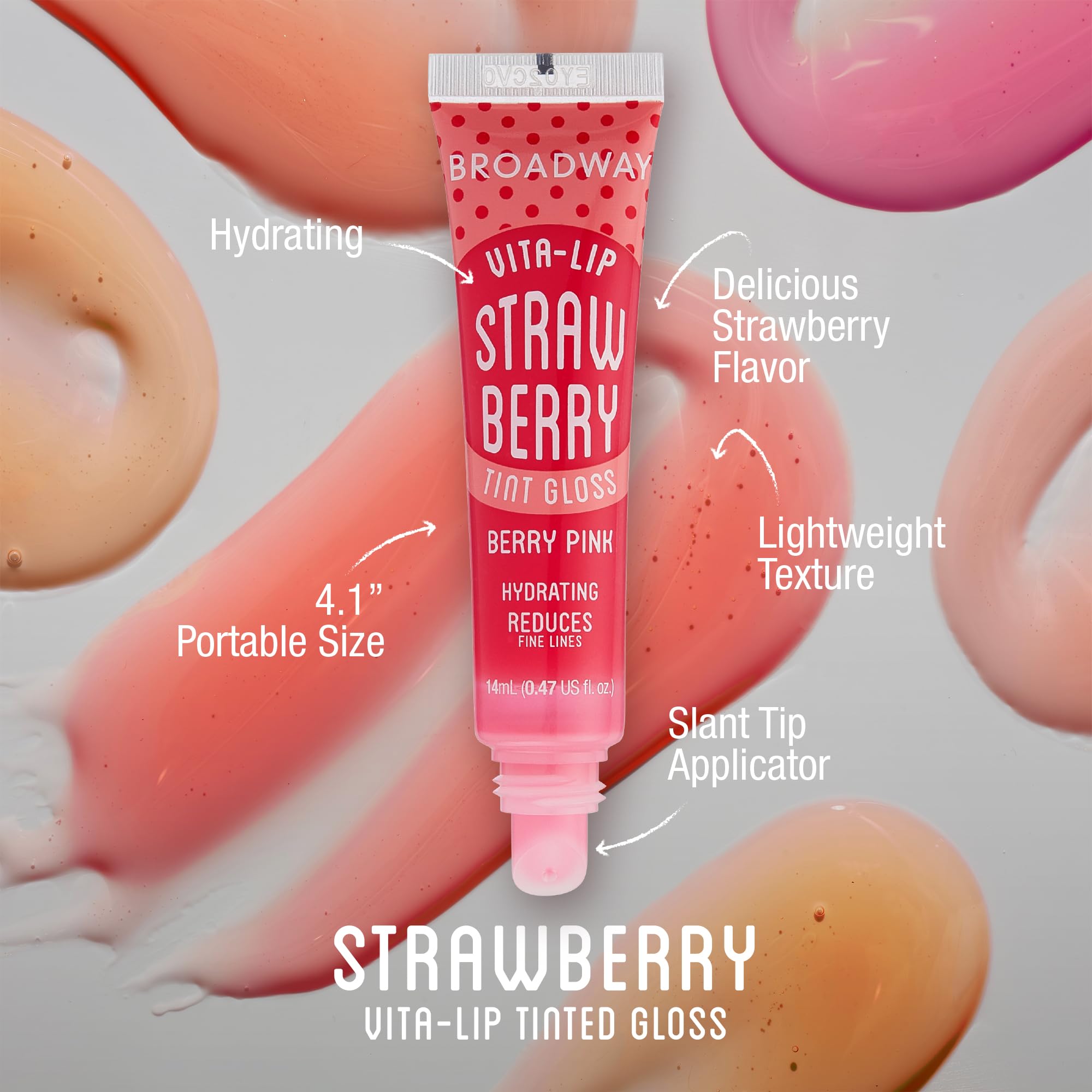 Ruby Kisses Broadway Vita-Lip Gloss red shade adds subtle color with high shine