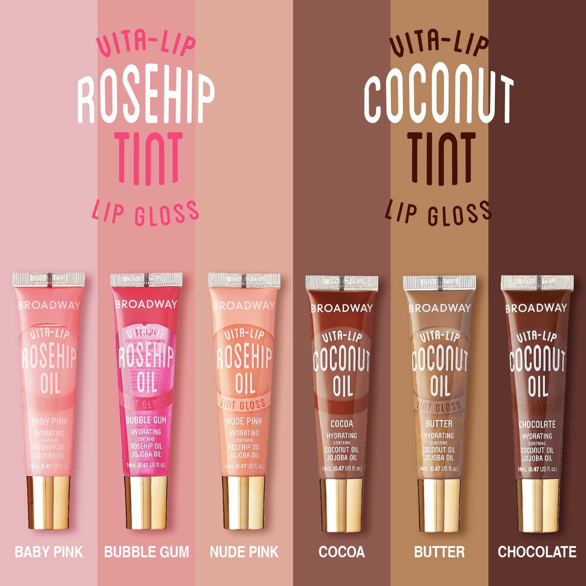 Shiny lips with Ruby Kisses Broadway Vita-Lip gloss in focus