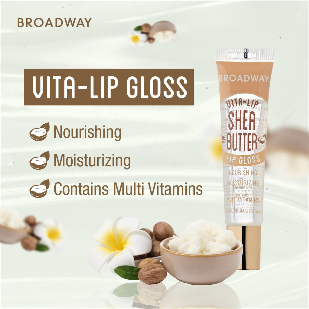 Ruby Kisses Broadway Vita-Lip Gloss tube packaging on display