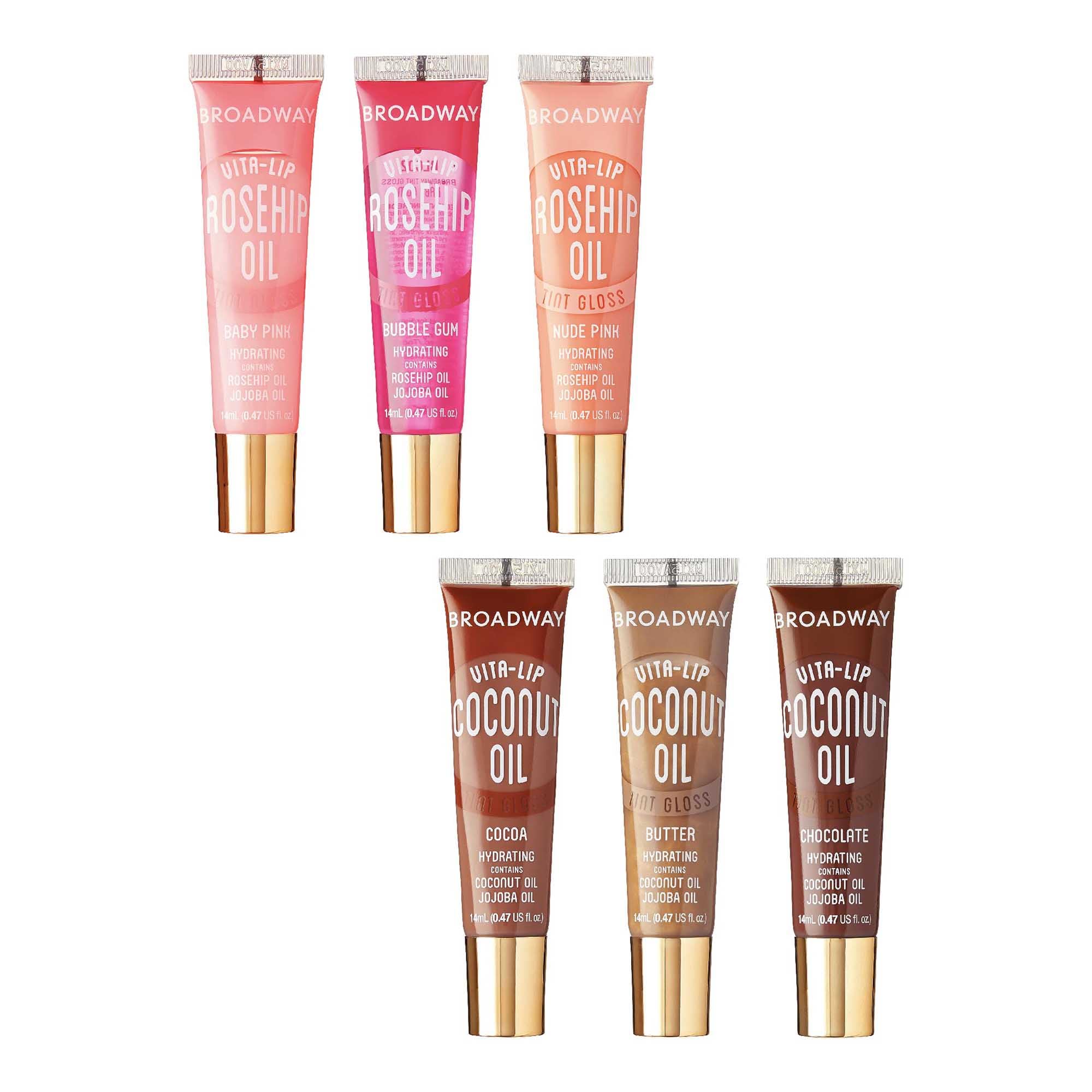 Ruby Kisses Broadway Vita-Lip Watermelon tinted gloss packaging for vibrant hydration